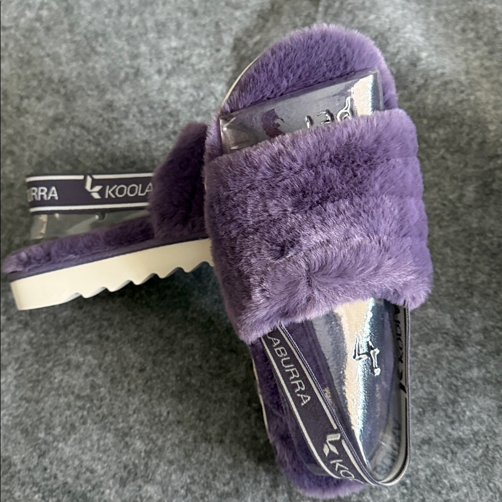 New in Box Koolaburra Plush Purple Slide Sandals